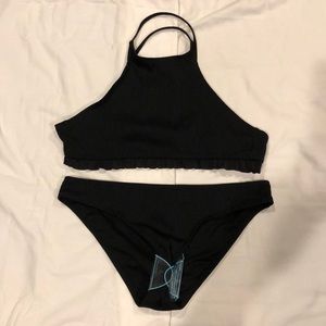 Southbeach Tie Back Ruffle & Ribbed Bikini